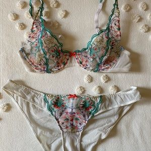 Free People NWOT floral lace lingerie set